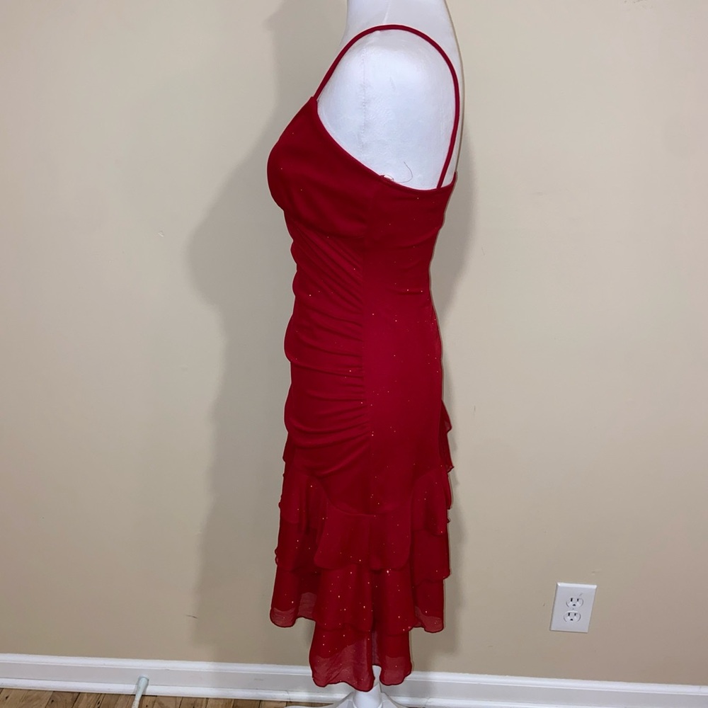 City Triangles Red Ruffle Mini Dress - Picture 3 of 7